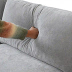 Minimalist Linen Sectional Sofa Down Filled Cloud Couch, U-Shape Deep Seat Couch with Cushions