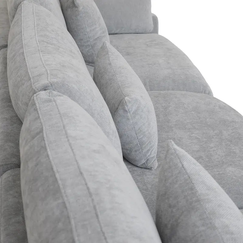 Minimalist Linen Sectional Sofa Down Filled Cloud Couch, U-Shape Deep Seat Couch with Cushions