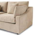 Minimalist Linen Sectional Sofa Down Filled Cloud Couch, U-Shape Deep Seat Couch with Cushions