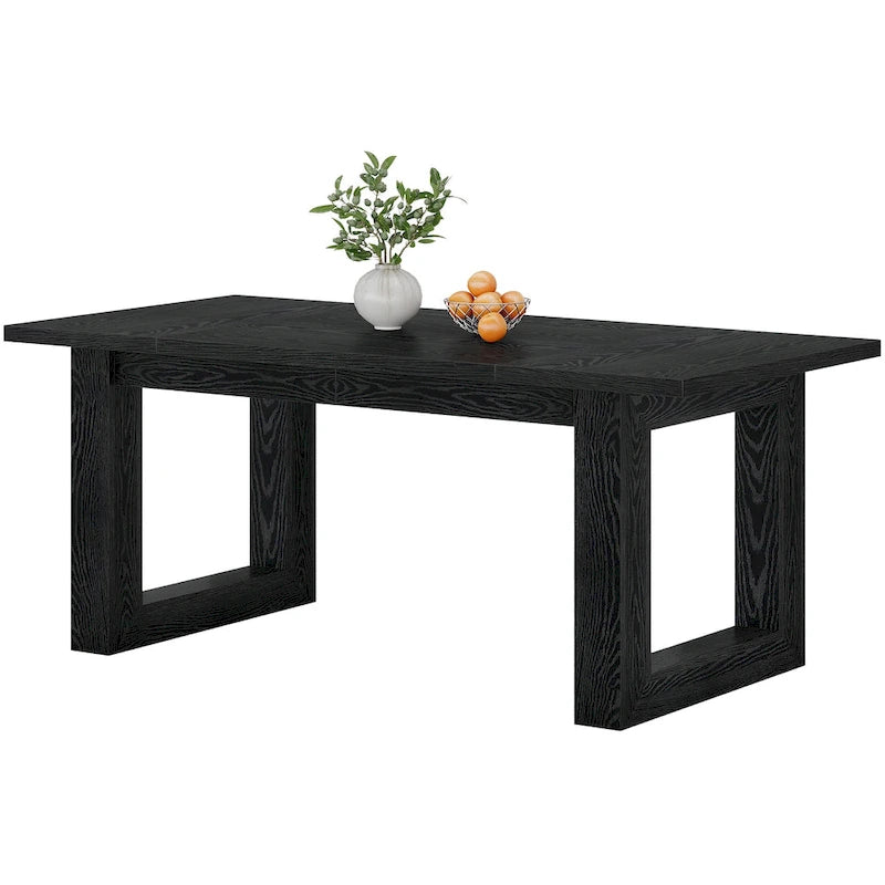 Natural Wood Rectangular Dining Table for 4-6