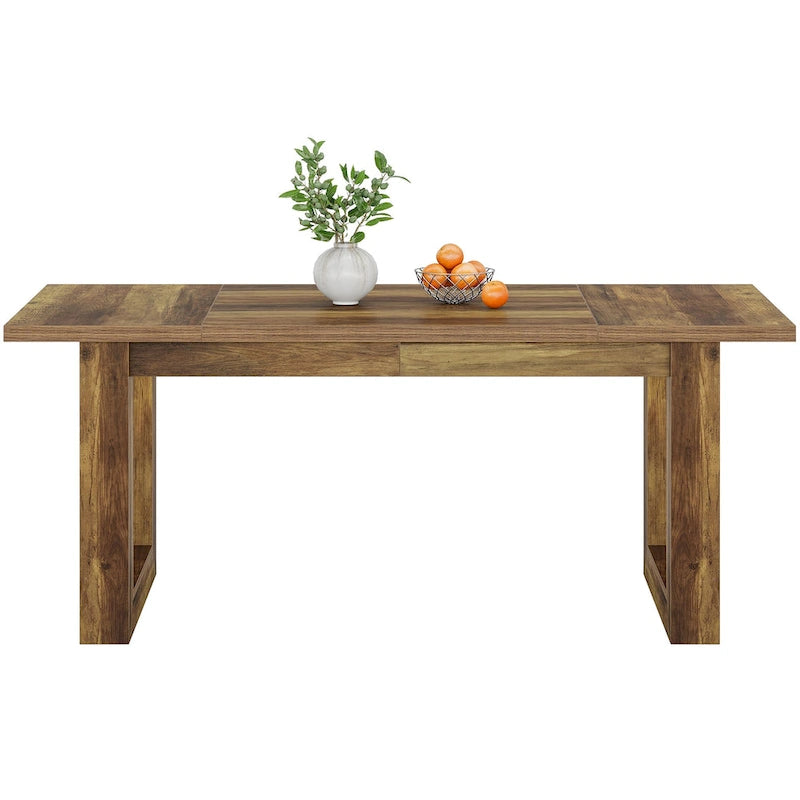Natural Wood Rectangular Dining Table for 4-6