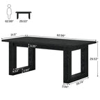 Table de salle à manger de ferme rectangulaire en bois de 160 cm pour 4 à 6 personnes
