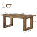 Table de salle à manger de ferme rectangulaire en bois de 160 cm pour 4 à 6 personnes