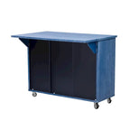 51.2W Kitchen Island with Drop Leaf, Farmhouse Kitchen Island on Wheels with Internal Storage Rack Rolling Kitchen Cart