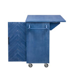 51.2W Kitchen Island with Drop Leaf, Farmhouse Kitchen Island on Wheels with Internal Storage Rack Rolling Kitchen Cart