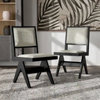 Furniture of America Evrena Modern Black Padded Fabric Dining Chairs (Set of 2)