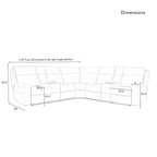 110 W Width Genuine Leather Power Recliner Sectional with Storage, USB&USB-C Port for Living Room