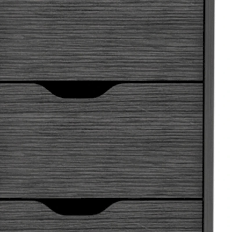 Compact Vertical Wood Dresser with 5 Drawers Slim Chest of Drawers for Bedroom or Office Use