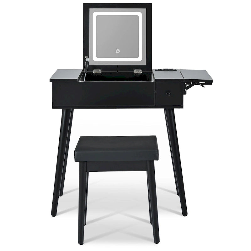 27.9 Makeup Vanity Desk with Flip Top Mirror and LED Light