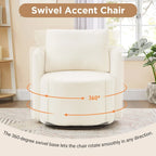 Fauteuil pivotant à 360°, fauteuil baril d'appoint 29,9 po, fauteuil canapé pivotant rembourré au design incurvé