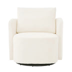 Fauteuil pivotant à 360°, fauteuil baril d'appoint 29,9 po, fauteuil canapé pivotant rembourré au design incurvé