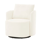 Fauteuil pivotant à 360°, fauteuil baril d'appoint 29,9 po, fauteuil canapé pivotant rembourré au design incurvé