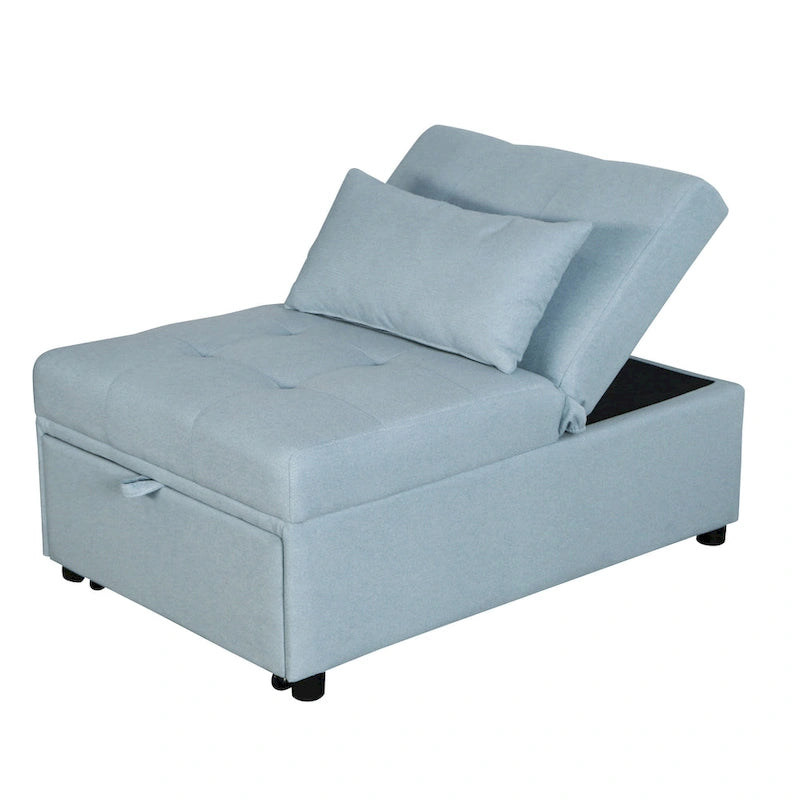 Multi-Functional Folding Ottoman Sofa Bed with Converts to Lounge Chair and Single Bed (264lb Capacity)