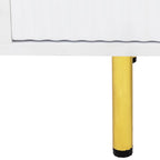 Meuble TV moderne blanc chaud avec 2 armoires de rangement et 2 tiroirs à fermeture douce pour appartements et salons