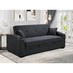 Canapé moderne convertible 3 en 1 Roomfitters 75 pouces avec lit gigogne pratique, dossier inclinable, porte-gobelets, oreillers