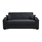 Canapé moderne convertible 3 en 1 Roomfitters 75 pouces avec lit gigogne pratique, dossier inclinable, porte-gobelets, oreillers