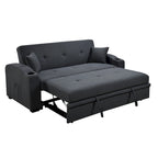 Canapé moderne convertible 3 en 1 Roomfitters 75 pouces avec lit gigogne pratique, dossier inclinable, porte-gobelets, oreillers