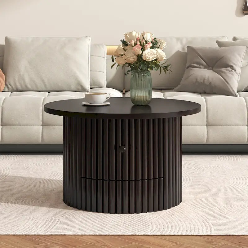 Round Coffee Table 30.5" with Drawer