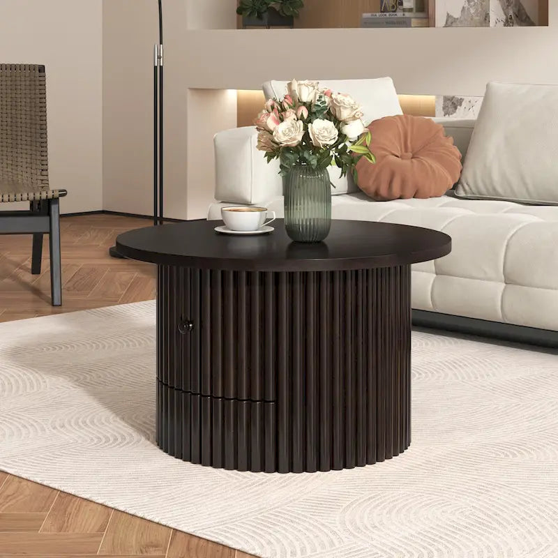 Round Coffee Table 30.5" with Drawer