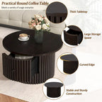 Table basse en MDF de 77,5 cm avec tiroir et base à lattes
