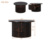 Table basse en MDF de 77,5 cm avec tiroir et base à lattes