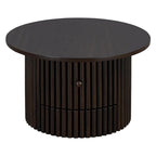 Table basse en MDF de 77,5 cm avec tiroir et base à lattes
