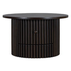 Table basse en MDF de 77,5 cm avec tiroir et base à lattes