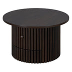 Table basse en MDF de 77,5 cm avec tiroir et base à lattes