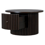 Table basse en MDF de 77,5 cm avec tiroir et base à lattes