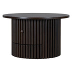 Table basse en MDF de 77,5 cm avec tiroir et base à lattes