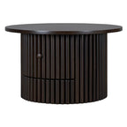 Table basse en MDF de 77,5 cm avec tiroir et base à lattes