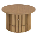 Table basse en MDF de 77,5 cm avec tiroir et base à lattes