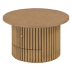 Table basse en MDF de 77,5 cm avec tiroir et base à lattes
