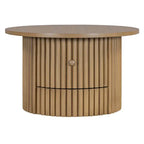 Table basse en MDF de 77,5 cm avec tiroir et base à lattes
