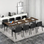 Gymax Set of 10 Waiting Room Chair No Wheels w/ Padded Armrests Guest