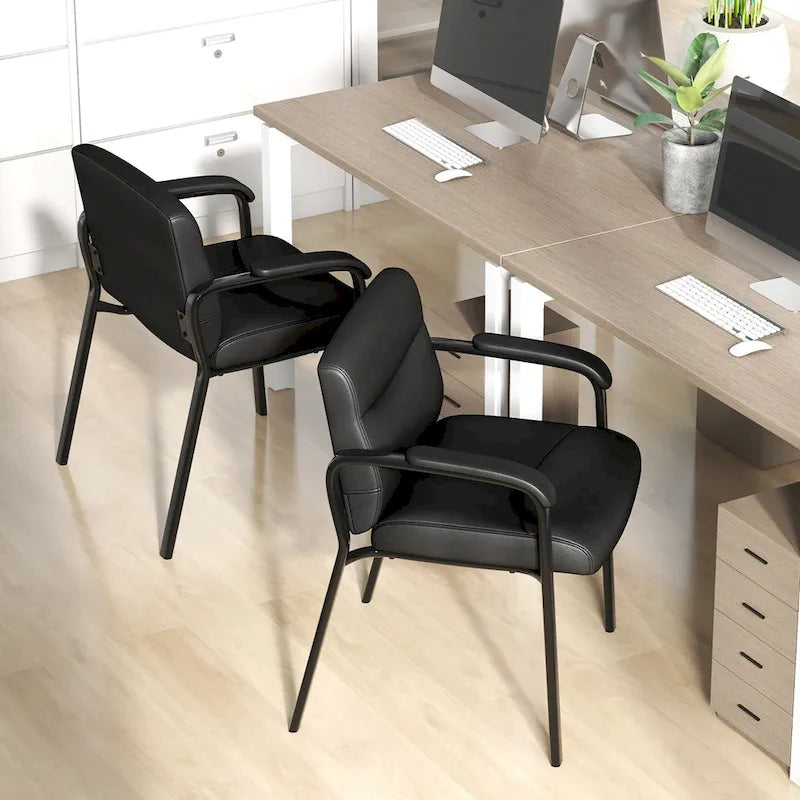 Gymax Set of 10 Waiting Room Chair No Wheels w/ Padded Armrests Guest