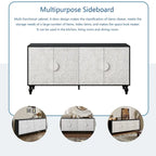 63 Accent TV Stand with Carved Doors & Wood Legs for Living Room