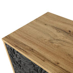 63 Accent TV Stand with Carved Doors & Wood Legs for Living Room