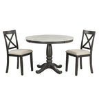 Ensemble de salle à manger moderne 5 pièces en bois avec table ronde et chaises