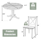 Ensemble de salle à manger moderne 5 pièces en bois avec table ronde et chaises