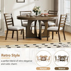 Ensemble de salle à manger vintage 5 pièces avec table à rallonge et 4 chaises
