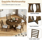 Ensemble de salle à manger vintage 5 pièces avec table à rallonge et 4 chaises