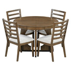 Ensemble de salle à manger vintage 5 pièces avec table à rallonge et 4 chaises