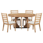 Ensemble de salle à manger vintage 5 pièces avec table à rallonge et 4 chaises