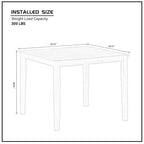 Ensemble de salle à manger moderne 5 pièces avec table carrée et 4 chaises rembourrées à dossier à lattes