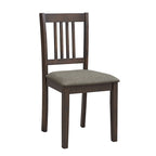 Ensemble de salle à manger moderne 5 pièces avec table carrée et 4 chaises rembourrées à dossier à lattes
