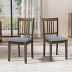Ensemble de salle à manger moderne 5 pièces avec table carrée et 4 chaises rembourrées à dossier à lattes