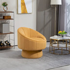 Fauteuil d'appoint pivotant à 360° en velours capitonné de 73 cm avec cadre en bois et coussin lombaire