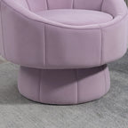 Fauteuil d'appoint pivotant à 360° en velours capitonné de 73 cm avec cadre en bois et coussin lombaire