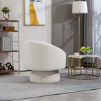 Fauteuil d'appoint pivotant à 360° en velours capitonné de 73 cm avec cadre en bois et coussin lombaire